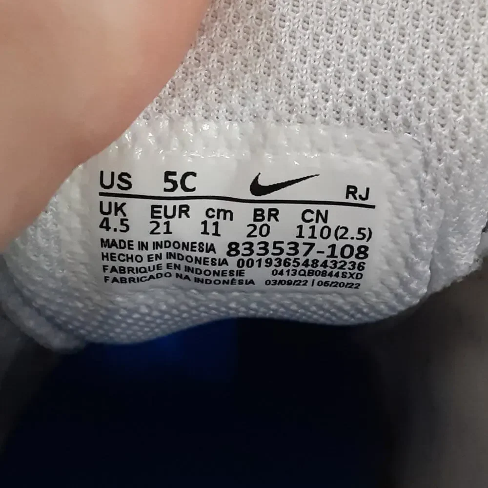Nike Court Royale Baby Sneakers White Leather Toddler 4.5 Blue Running Shoes